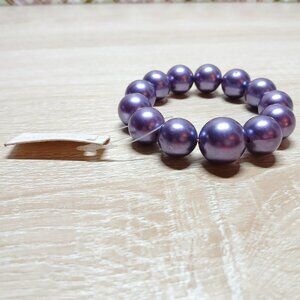 NWT Purple Chunky Beaded Bracelet Superstar Accessories Costume Jewelry #23